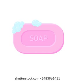 simple pink soap on white background