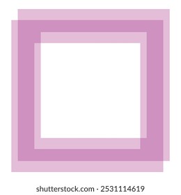 Simple pink square frame is bordering an empty white background