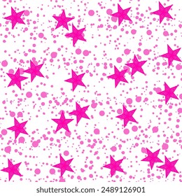 Simple Pink Stars Background Design Pattern. Can be used as Gift wraps, wallpaper, packaging, fabric pattern, decorative element for greetings, cards, invitations etc.