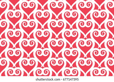 Simple pink swirl heart pattern