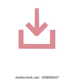 Icono de vector rosa simple descargado aislado en fondo blanco