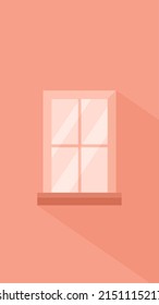 simple pink window background with bright sunlight suitable for cellphone wallpaper and other design templates