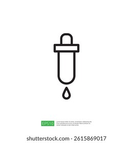 Simple Pipette Icon Representing Laboratory Science and Education for Experiments and Research in a Minimalist Design