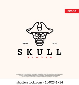 simple pirate skull logo. modern icon template design