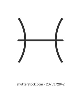 Simple pisces line icon. Premium symbol in stroke style. Design of pisces icon. Vector illustration.