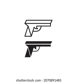 Simple pistol, handgun. Vector icon template
