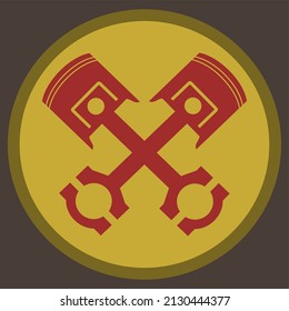 simple piston logo illustration with background