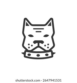 Ilustração Simples Do Vetor De Face Pitbull. Conceito do design do logotipo da face Pitbull.