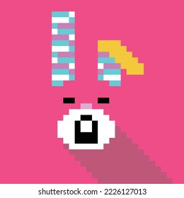 Simple pixel animal series, the rabbit