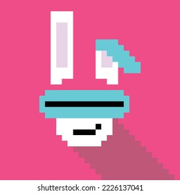 Simple pixel animal series, the rabbit wearing eyeglass