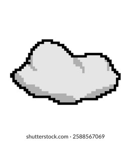 Simple Pixel Art Cloud in Gray Shade