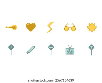 Simple Pixel Art Element Set