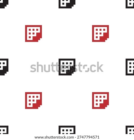 Simple Pixel Art Sticky Note Repetitive Illustration Seamless Pattern