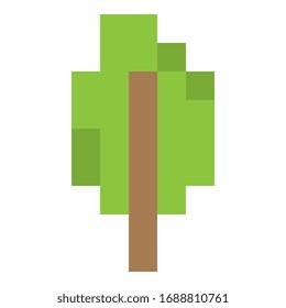 Simple pixel art tree icon