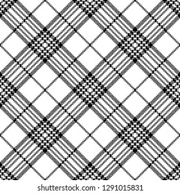 Simple pixel check black white seamless pattern. Vector illustration.