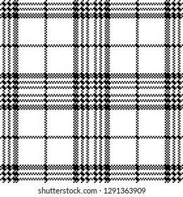 Simple pixel check black white seamless pattern. Vector illustration.