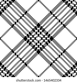 Simple pixel check black white seamless pattern. Vector illustration.
