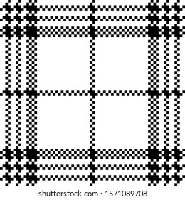 Simple pixel check black white seamless pattern. Vector illustration.
