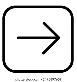 Simple and pixel perfect stroke vector illustration. Linear symbol and editable stroke. Black flat thin icon on modern outline style. Arrow next circle icon line isolated on white background.