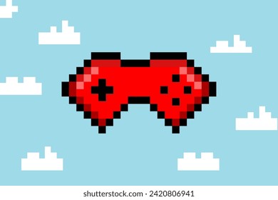 Simple Pixelated Game icon, Joystick icon vector eps.