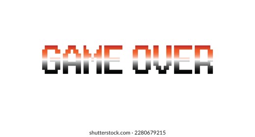 simple pixelated game over text. concept of vintage videogame. 