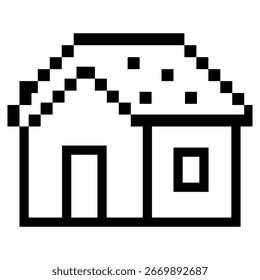Ein einfaches, verpixeltes Haussymbol, perfekt für die Darstellung von Haus-, Immobilien- oder Architekturkonzepten