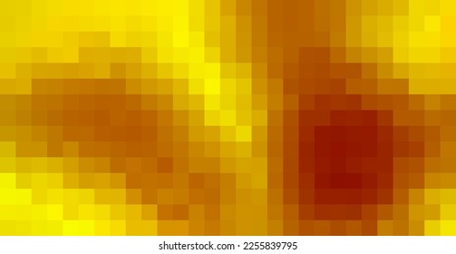 Simple pixelated mosaic with brown, golden and yellow pixels. Tiled vector graphic pattern