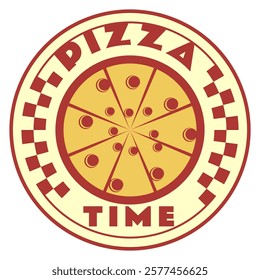 simple pizza emblem logo vintage style, work of hand drawn