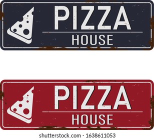 Simple Pizza house vector logo design, icon idea for restaurant brand.