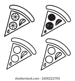 Simple Pizza icon Logo Fast Food Styles White Background
