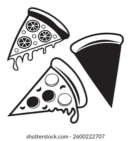 Simple Pizza icon Logo Fast Food Styles White Background