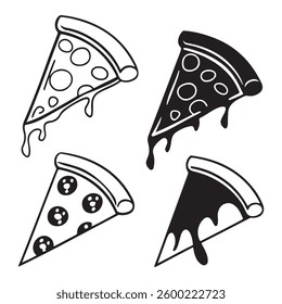 Simple Pizza icon Logo Fast Food Styles White Background