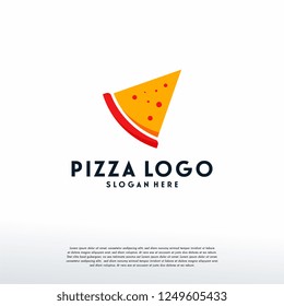 Simple Pizza logo designs template, Slice of pizza logo, logo symbol icon