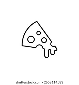 Pizza Simples Fatia Com Gotejamento Estilo De Arte De Linha Na Camada Transparente