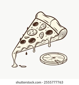 Simple Pizza, Pizza Slices Icon Set, Cheese icon, Pizza Slice Icon vector design 