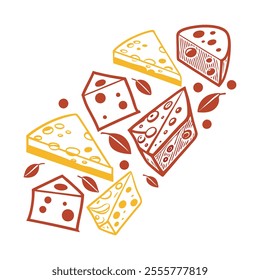 Simple Pizza, Pizza Slices Icon Set, Cheese icon, Pizza Slice Icon vector design 