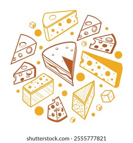 Simple Pizza, Pizza Slices Icon Set, Cheese icon, Pizza Slice Icon vector design 