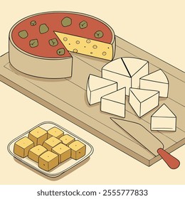 Simple Pizza, Pizza Slices Icon Set, Cheese icon, Pizza Slice Icon vector design 