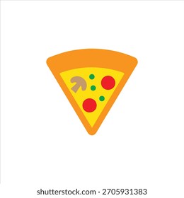 Einfache Pizza, Vektorgrafik auf weißem Hintergrund