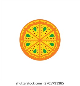 Vetor de Pizza simples Ilustração em fundo branco