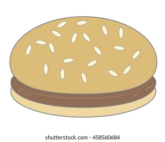 simple plain burger on a sesame seed bun
