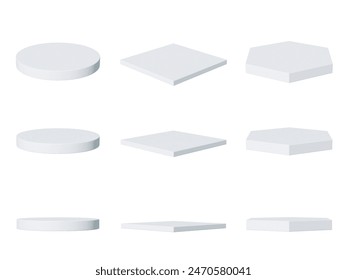 Simple plain podium contain 9 podiums