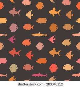 Simple plain style fish seamless pattern. Package design.