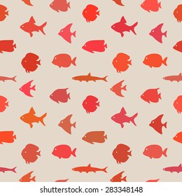 Simple plain style fish seamless pattern. Package design.