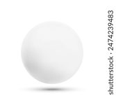 Simple plain white sphere, 3d illustration.