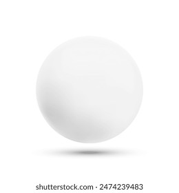 Simple plain white sphere, 3d illustration.