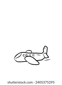 Simple plane black and white line colouring