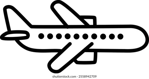 Simple plane icon design for apps symbolizing transportation and aviation