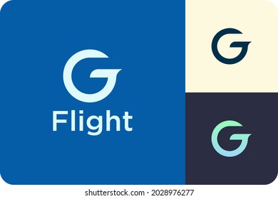 Simple plane logo with letter g shape