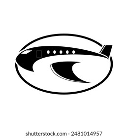 Simple plane silhouette design vector